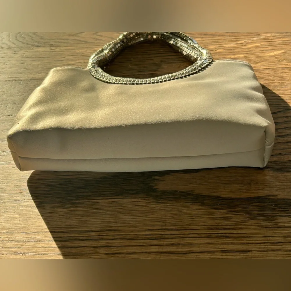 Vanessa Elegant Cream Bag w/90's Embellished Ring Handle